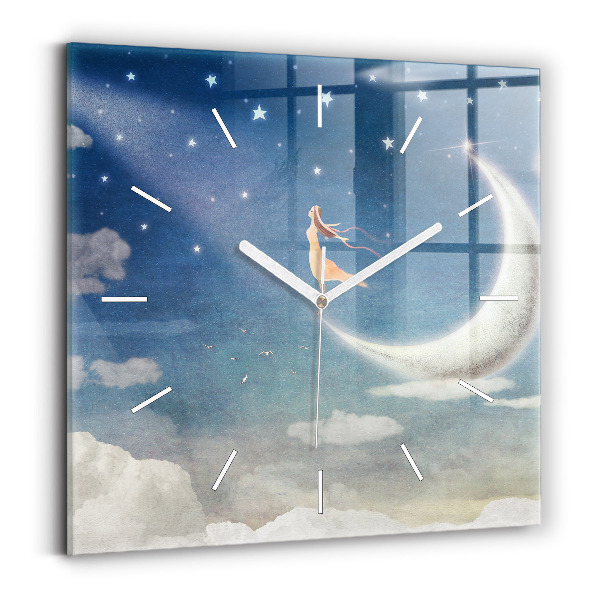 Reloj cuadrado Chica en la luna