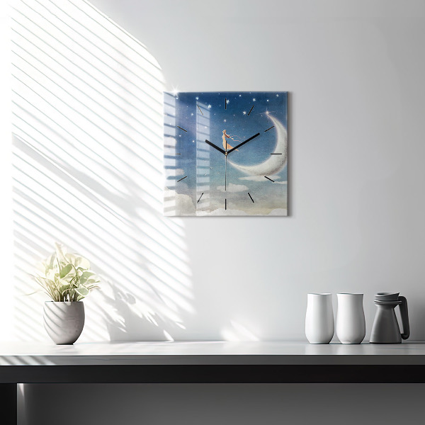 Reloj cuadrado Chica en la luna