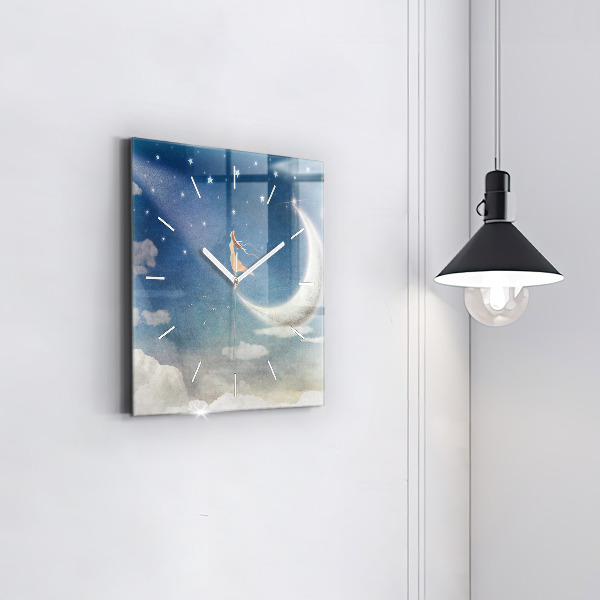 Reloj cuadrado Chica en la luna