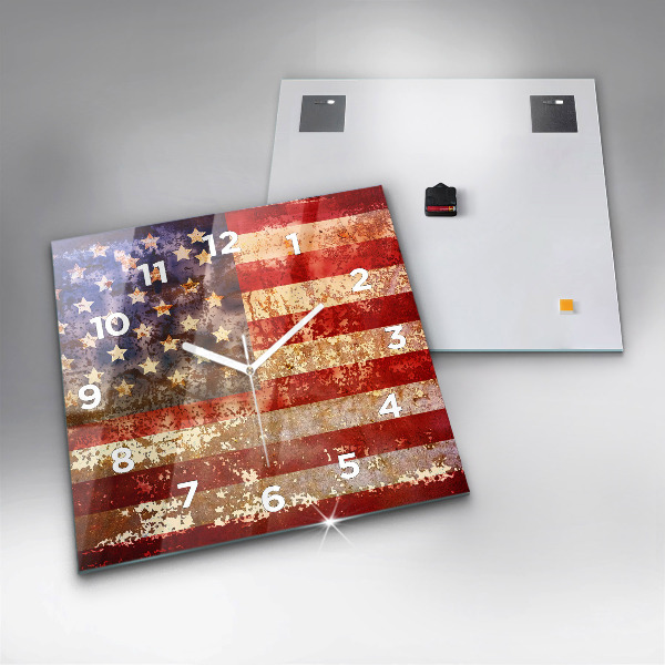 Reloj cuadrado Bandera de EE.UU. en estilo vintage