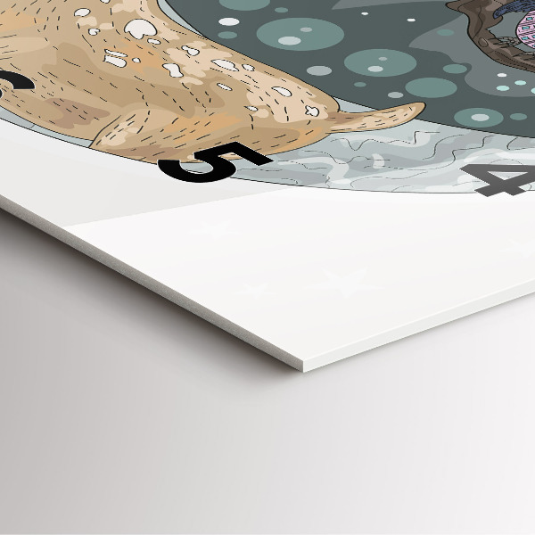 Reloj de pared cuadrado Animales nocturnos Luna