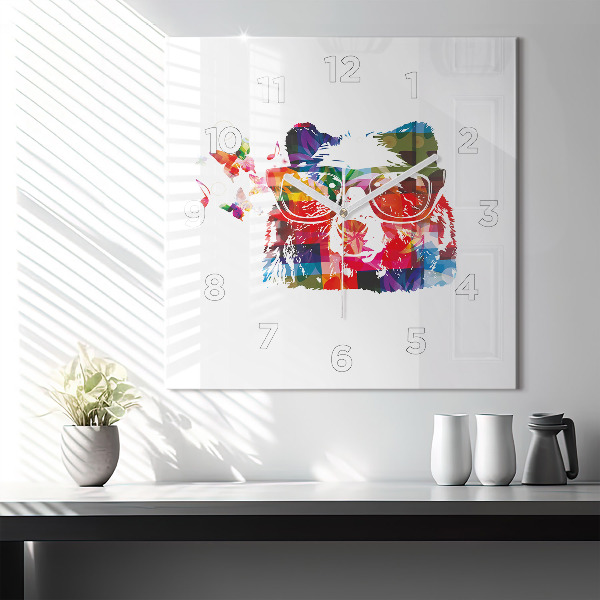 Reloj cuadrado Cabeza de oso