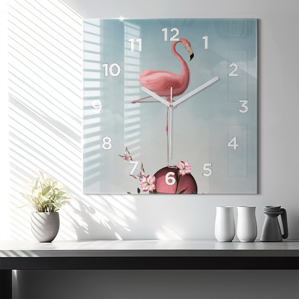 Reloj de pared cuadrado Flamenco surrealista