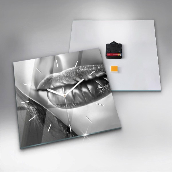 Reloj de pared cuadrado Boca de mujer