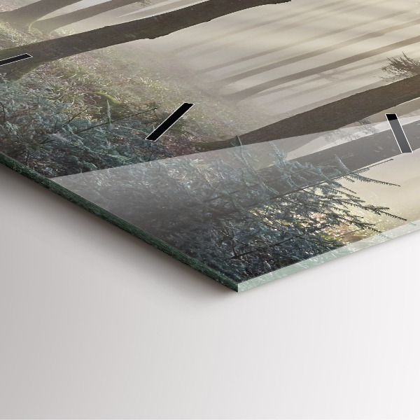 Reloj de pared cuadrado Bosque en niebla