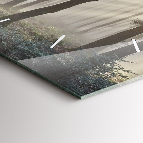 Reloj de pared cuadrado Bosque en niebla