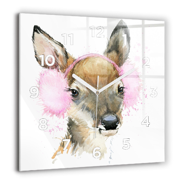 Reloj de pared cuadrado Ciervos del bosque