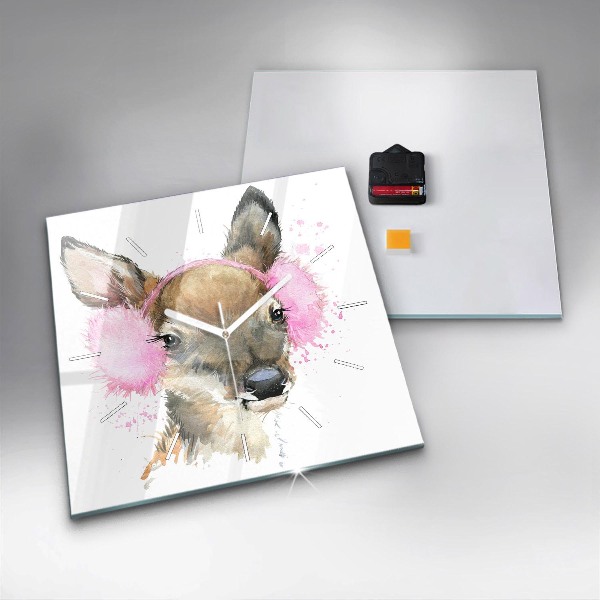 Reloj de pared cuadrado Ciervos del bosque