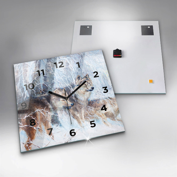 Reloj cuadrado Lobos en el bosque