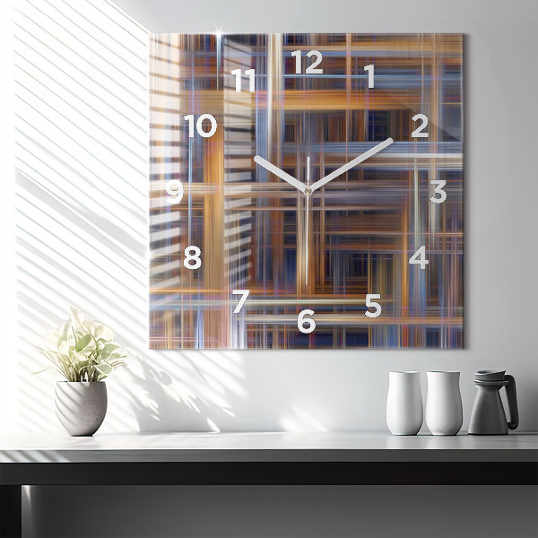 Reloj de pared cuadrado Abstracción geométrica