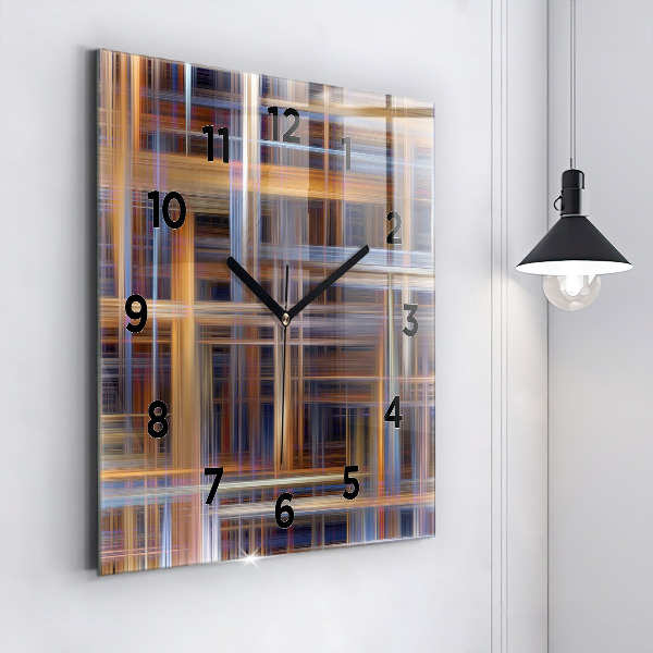 Reloj de pared cuadrado Abstracción geométrica
