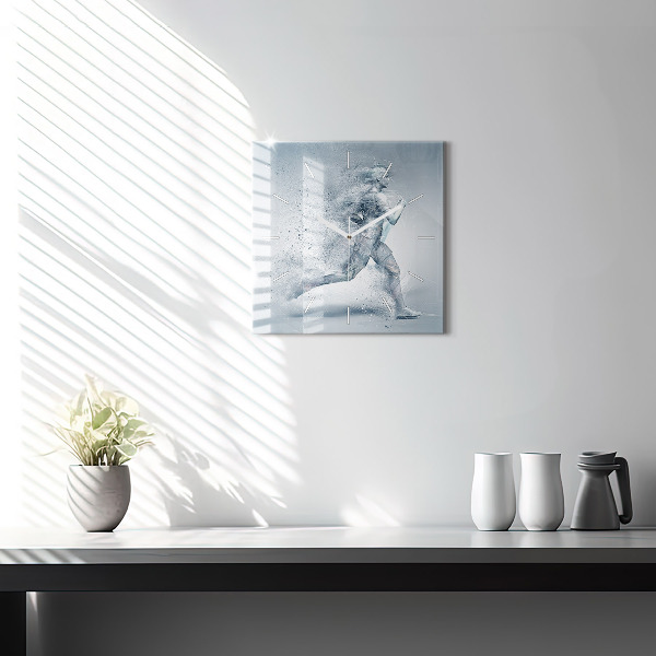 Reloj de pared cuadrado Hombre corriendo