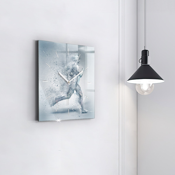 Reloj de pared cuadrado Hombre corriendo