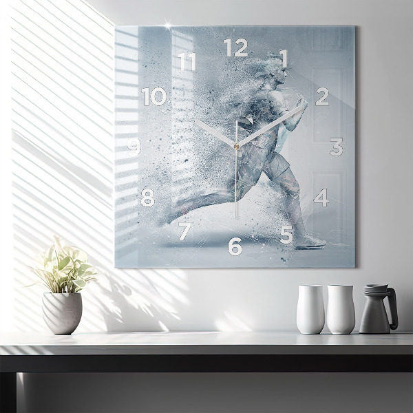 Reloj de pared cuadrado Hombre corriendo