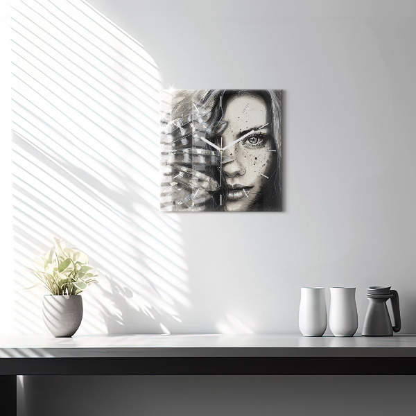 Reloj cuadrado Retrato pintado