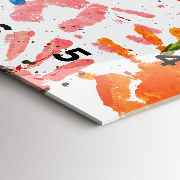 Reloj de pared cuadrado Huellas de manos de niños