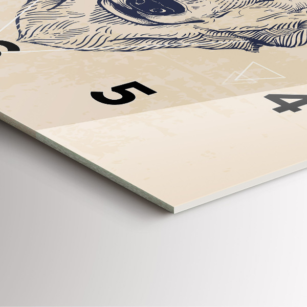 Reloj de pared cuadrado Cabeza de lobo