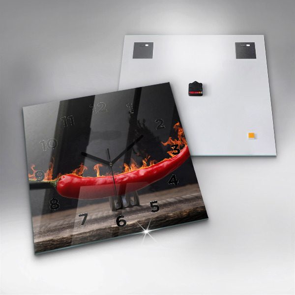 Reloj de pared cuadrado Pimiento pepperoni