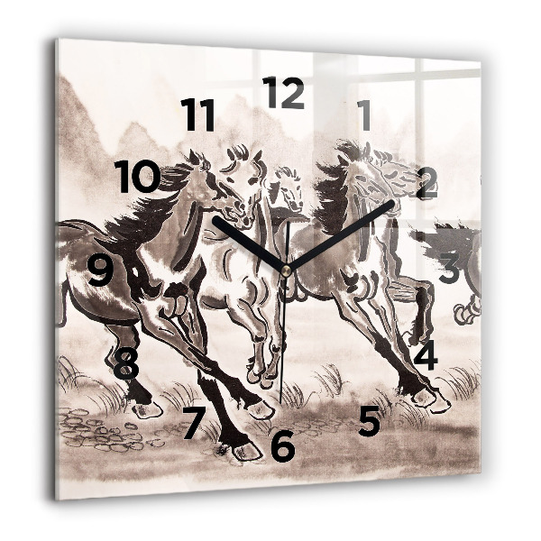 Reloj de pared cuadrado Caballos al galope