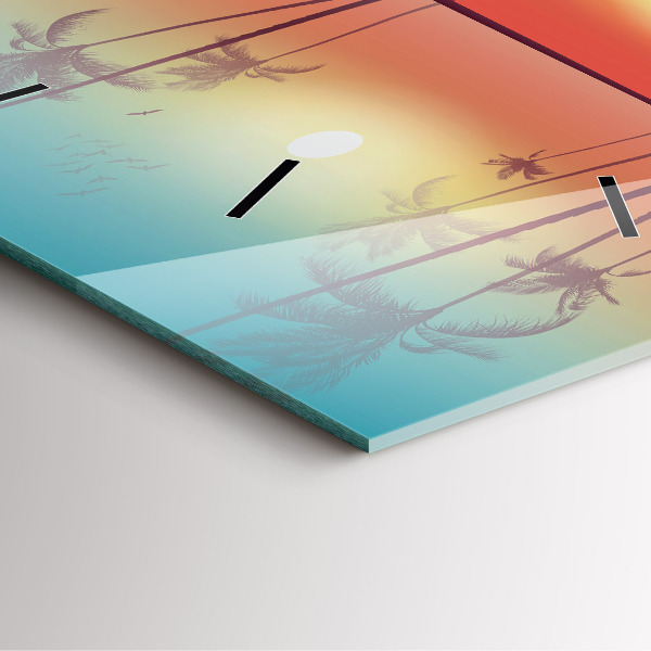 Reloj cuadrado Palmeras tropicales