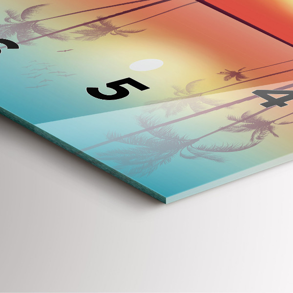 Reloj cuadrado Palmeras tropicales