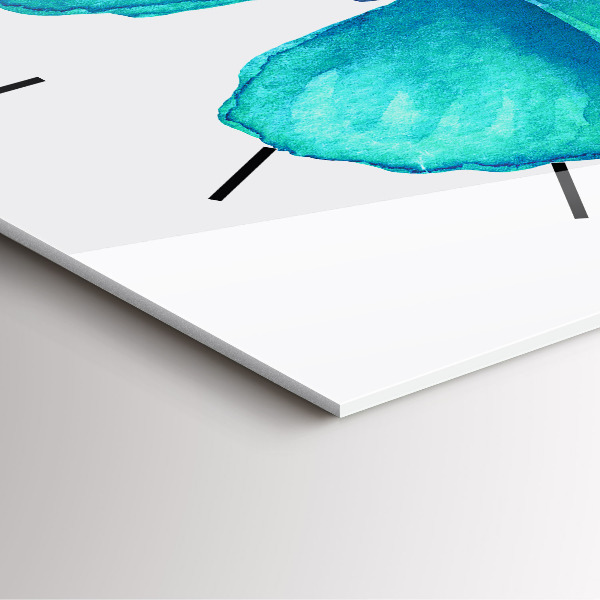 Reloj de pared cuadrado Mariposa turquesa de verano