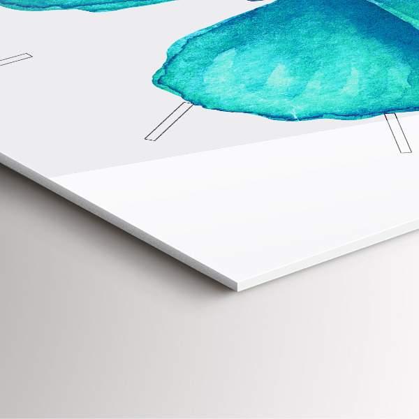 Reloj de pared cuadrado Mariposa turquesa de verano