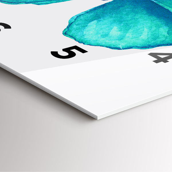 Reloj de pared cuadrado Mariposa turquesa de verano