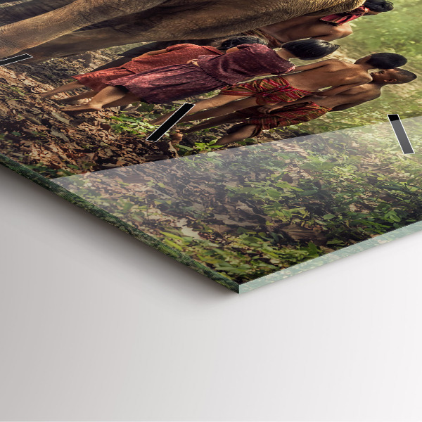 Reloj cuadrado Niños guiando a un elefante