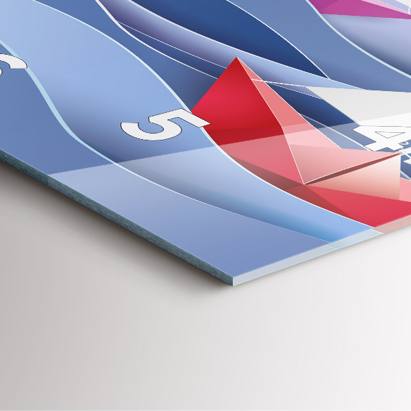 Reloj de pared cuadrado Origami de veleros de colores