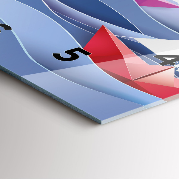 Reloj de pared cuadrado Origami de veleros de colores