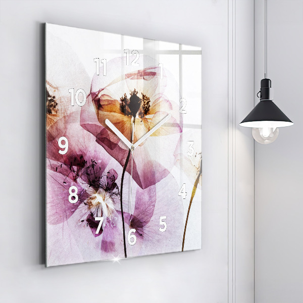 Reloj de pared cuadrado Amapolas secas Flores