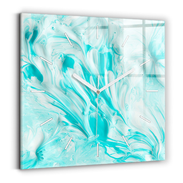 Reloj de pared cuadrado Abstracción azul