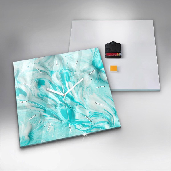 Reloj de pared cuadrado Abstracción azul