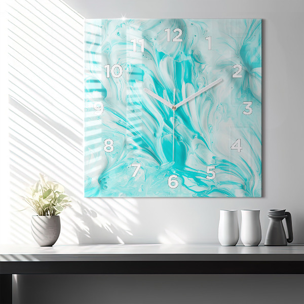 Reloj de pared cuadrado Abstracción azul