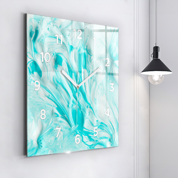 Reloj de pared cuadrado Abstracción azul