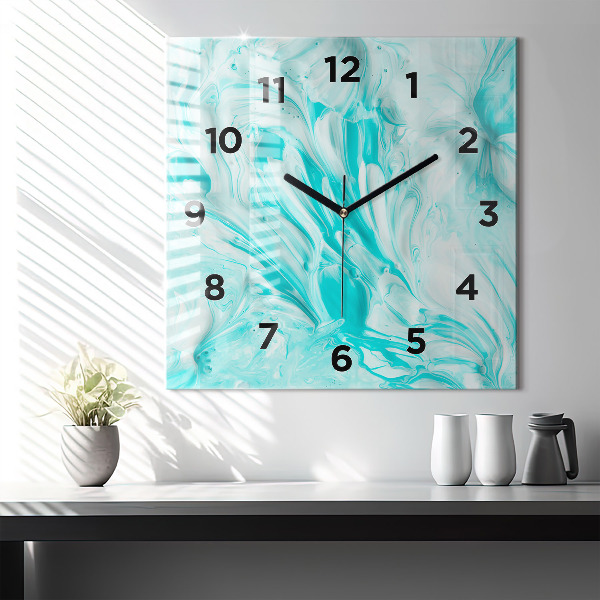 Reloj de pared cuadrado Abstracción azul