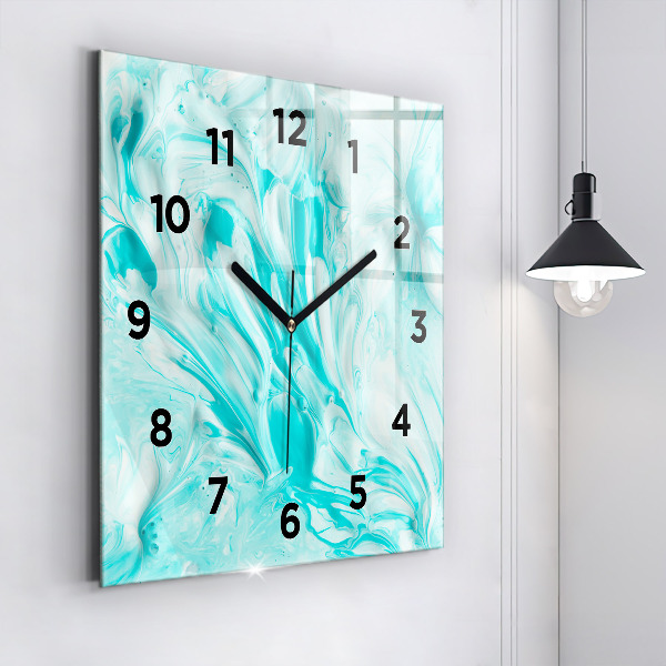 Reloj de pared cuadrado Abstracción azul