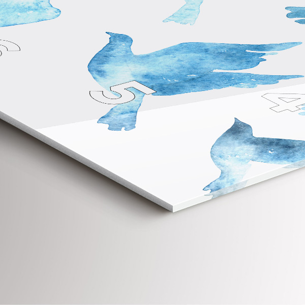 Reloj de pared cuadrado Pájaros azules volando