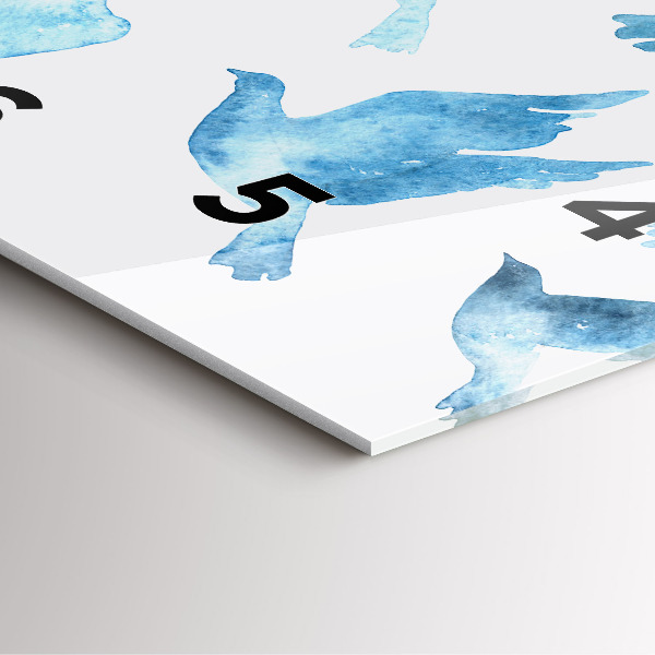 Reloj de pared cuadrado Pájaros azules volando