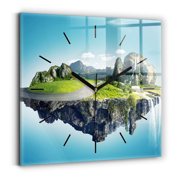 Reloj de pared cuadrado Isla voladora