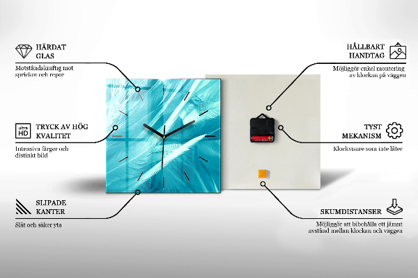 Reloj de pared cuadrado Isla voladora