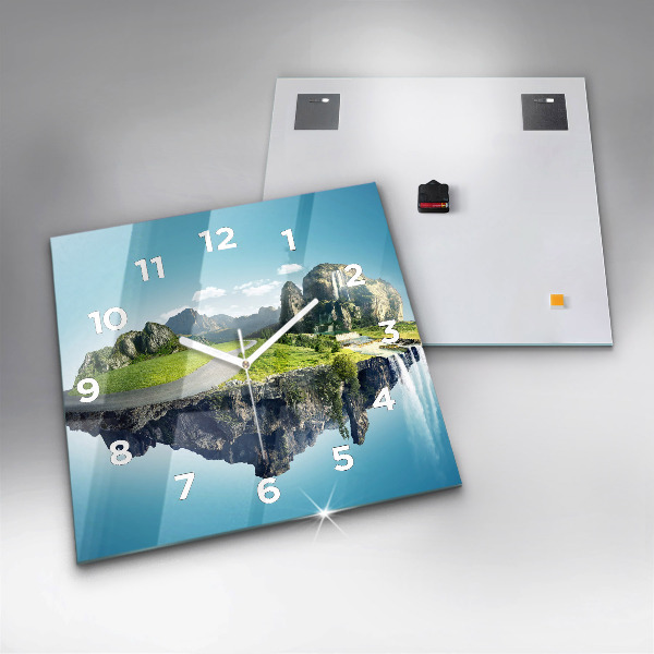 Reloj de pared cuadrado Isla voladora