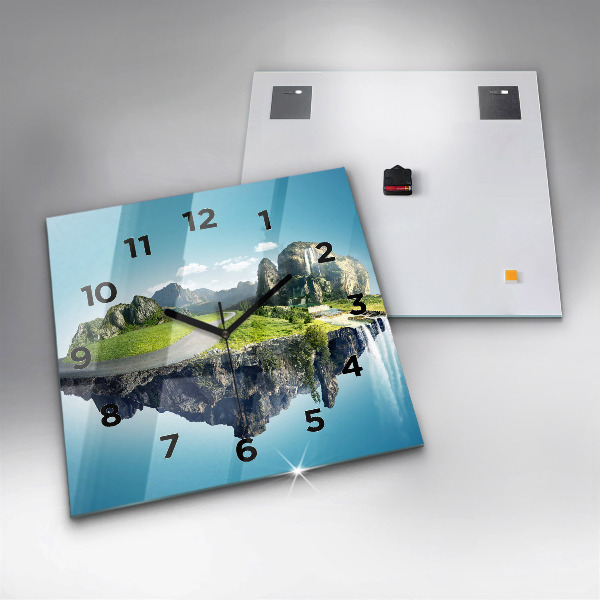 Reloj de pared cuadrado Isla voladora