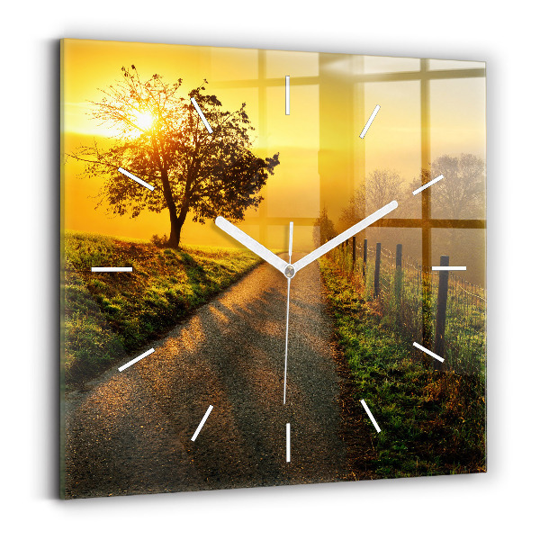 Reloj de pared cuadrado Niebla al amanecer