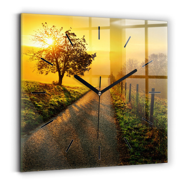 Reloj de pared cuadrado Niebla al amanecer