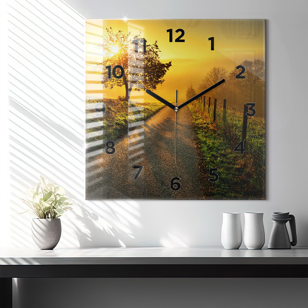 Reloj de pared cuadrado Niebla al amanecer