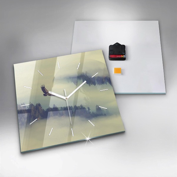 Reloj cuadrado Bosque brumoso Águila