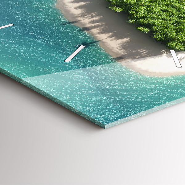 Reloj de pared cuadrado Isla corazón