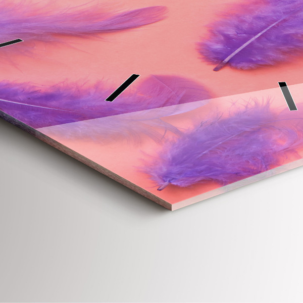 Reloj de pared cuadrado Plumas de colores